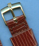 18mm Brown Genuine Lizard MB Strap & Rolex Tudor Gold Plated Buckle
