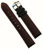 Black Red Rally Racing Perforated Leather MB Strap 18mm or 20mm and Rolex Buckle