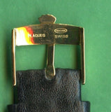 GENUINE BLACK CALF LEATHER CAVADINI STRAP 18mm 19mm 20mm & ROLEX GOLD BUCKLE