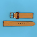 20mm BROWN LEATHER MB STRAP WHITE STITCH & STEEL ORIS BUCKLE