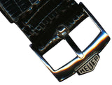 Black 19mm Genuine Lizard MB Strap Band Leather Lined & Steel TAG Heuer Buckle