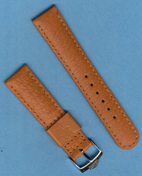 18mm GENUINE WILD BOAR STRAP BAND, LEATHER LINED & PRE TAG HEUER BUCKLE