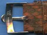 20mm Brown Snake Skin MB Strap Band Speedmaster Leather & Omega Steel Buckle