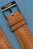 22mm GENUINE WILD BOAR STRAP BAND PADDED LEATHER LINED & BREITLING BUCKLE