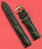 18mm Gen. Crocodile MB Strap For Constellation Seamaster BL & Omega Gold Buckle