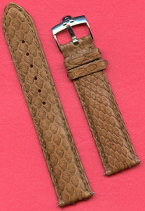 18mm Genuine Brown Snake Skin MB Strap Band Constellation & Omega Steel Buckle