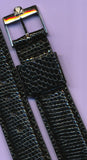 Black 18mm Retro Gen. Lizard MB Strap Leather Lined & Vintage Steel Omega Buckle