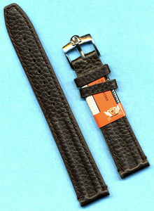 GENUINE BROWN LEATHER CAVADINI STRAP BAND 18mm or 20mm & OMEGA STEEL BUCKLE