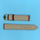 GENUINE ALLIGATOR STRAP BROWN 18mm LEATHER LINED & GENUINE TAG HEUER GOLD BUCKLE