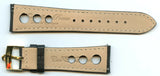 4 Colors 22mm Gen. Perforated Leather Rally Racing MB Strap & Omega Gold Buckle