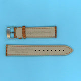 GEN. ALLIGATOR BROWN COGNAC STRAP LEATHER LINED 18mm & GENUINE ORIS STEEL BUCKLE