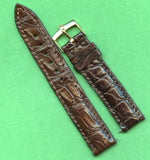 18mm Dark Brown Genuine Crocodile MB Strap & Genuine Rolex Gold Plated Buckle