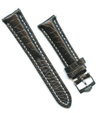 MB GENUINE BROWN ALLIGATOR STRAP 20MM OR 22MM & GEN. PRE TAG HEUER BUCKLE STEEL