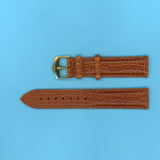 GEN. ALLIGATOR BROWN COGNAC STRAP BAND 19mm & GENUINE TAG HEUER GOLD BUCKLE