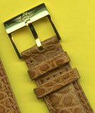 GEN. MB ALLIGATOR COGNAC LIGHT BROWN STRAP 20mm & GENUINE BREITLING GOLD BUCKLE