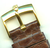 18mm Brown Genuine Snake Skin MB Strap Leather Lined & Rolex Tudor Gold Buckle