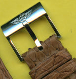 18mm Genuine Light Brown Snake Skin MB Strap Leather & Breitling Steel Buckle