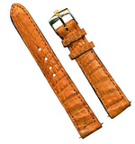 18mm Cognac Genuine Crocodile MB Strap Brown & Rolex Gold Plated Buckle