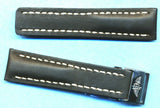 MB GENUINE BROWN BLACK ALLIGATOR STRAP 22mm & 20mm BREITLING DEPLOYMENT CLASP