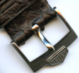 18mm Genuine Black Snake Skin MB Strap Extra Long & Pre TAG Heuer Steel Buckle