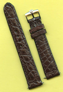 18mm GENUINE BROWN CROCODILE MB STRAP BAND 769 808 & VINTAGE BREITLING BUCKLE