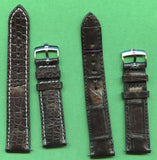 20mm GENUINE CROCODILE MB STRAP LEATHER BLACK & GENUINE ROLEX STEEL BUCKLE