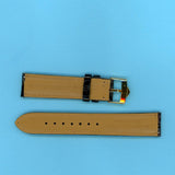 GEN. ALLIGATOR BLACK STRAP 19mm LEATHER LINED & GENUINE TAG HEUER GOLD BUCKLE