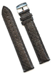 MB 19mm Genuine Black Snake Skin Band Strap Leather Lined & Oris Steel Buckle
