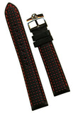 Black Red Rally Racing Perforated Leather MB Strap 18mm or 20mm and Omega Buckle