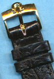 20mm Genuine Crocodile MB Strap For Speedmaster 21, Omega Gold Plated Buckle