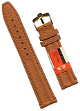 18mm GENUINE CAVADINI TAN CALF LEATHER STRAP BAND TANG & OMEGA GOLD PLATE BUCKLE