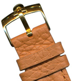 18mm GENUINE CAVADINI TAN CALF LEATHER STRAP BAND TANG & OMEGA GOLD PLATE BUCKLE