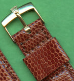 18mm Retro Genuine Lizard MB Strap Band Fit Bubbleback & Rolex Gold Plate Buckle