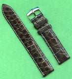 18mm Genuine Black Crocodile MB Strap Band For Bubbleback & Rolex Steel Buckle
