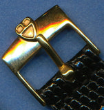 22mm Black Genuine Lizard MB Strap & Rolex Tudor Gold Plated Buckle