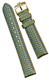 Black Rally Racing Perforated Leather MB Strap Blue Stitch, 20mm & Omega Buckle