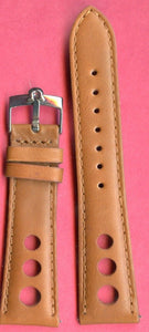 4 Colors 22mm Gen. Perforated Leather Rally Racing MB Strap & Omega Steel Buckle