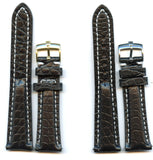 MB GENUINE BLACK ALLIGATOR STRAP 20MM OR 22MM & GEN. ROLEX BUCKLE STEEL OR GOLD