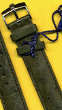 GENUINE GREEN OSTRICH STRAP BAND 18mm & GENUINE ROLEX STEEL BUCKLE TANG