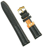 GENUINE BLACK LEATHER CAVADINI STRAP BAND 18mm or 20mm & ROLEX GOLD PLATE BUCKLE
