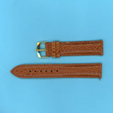 GEN. ALLIGATOR BROWN COGNAC STRAP 18mm EXTRA LONG & GENUINE TUDOR GOLD BUCKLE