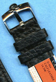 GENUINE BLACK LEATHER CAVADINI STRAP BAND 18mm or 20mm & OMEGA STEEL BUCKLE
