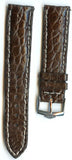 20mm GENUINE BROWN CROCODILE MB STRAP BAND LEATHER LINED & PRE TAG HEUER BUCKLE