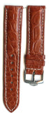 20mm GENUINE BROWN CROCODILE MB STRAP BAND LEATHER LINED & PRE TAG HEUER BUCKLE