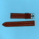 GENUINE ALLIGATOR STRAP BROWN 18mm LEATHER LINED & GENUINE ORIS STEEL BUCKLE