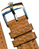 BISON BUFFALO GRAIN WATCH STRAP 18mm GEN. LEATHER & GENUINE STEEL ROLEX BUCKLE