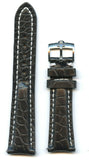 MB GENUINE BROWN ALLIGATOR STRAP 20MM OR 22MM & GEN. OMEGA BUCKLE STEEL OR GOLD