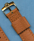17mm GENUINE WILD BOAR STRAP LEATHER LINED & GENUINE GOLD PLATED OMEGA BUCKLE