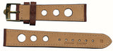 Brown Rally Racing Genuine Leather MB Strap 18mm 20mm & Omega Gold Plated Buckle