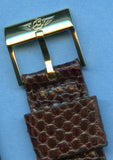 GENUINE BROWN LIZARD MB STRAP 20mm LEATHER & GENUINE BREITLING GOLD TONE BUCKLE